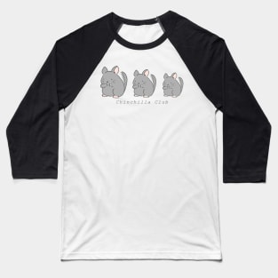 Minimal Chinchilla Club Chinchilla Art Cute Funny Meme Simple Logo Baseball T-Shirt